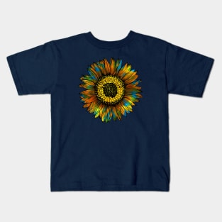 Sunflower Beauty of Blue and Yellow Kids T-Shirt